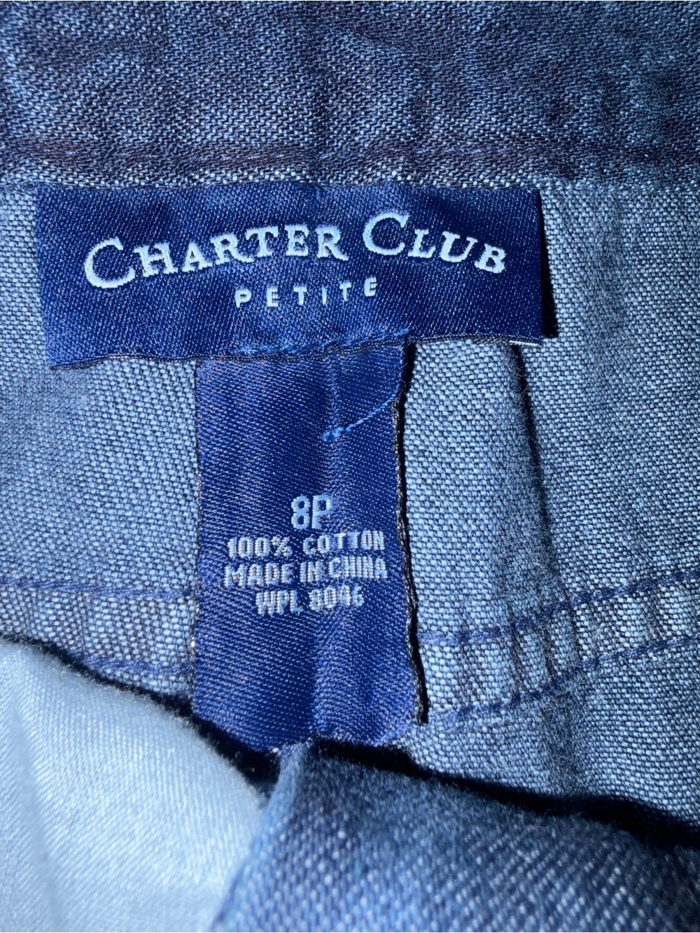 Denim Skirt With Paisley / Bandana Belt By Charter Club Women’s Size 8P - Picture 5 of 5